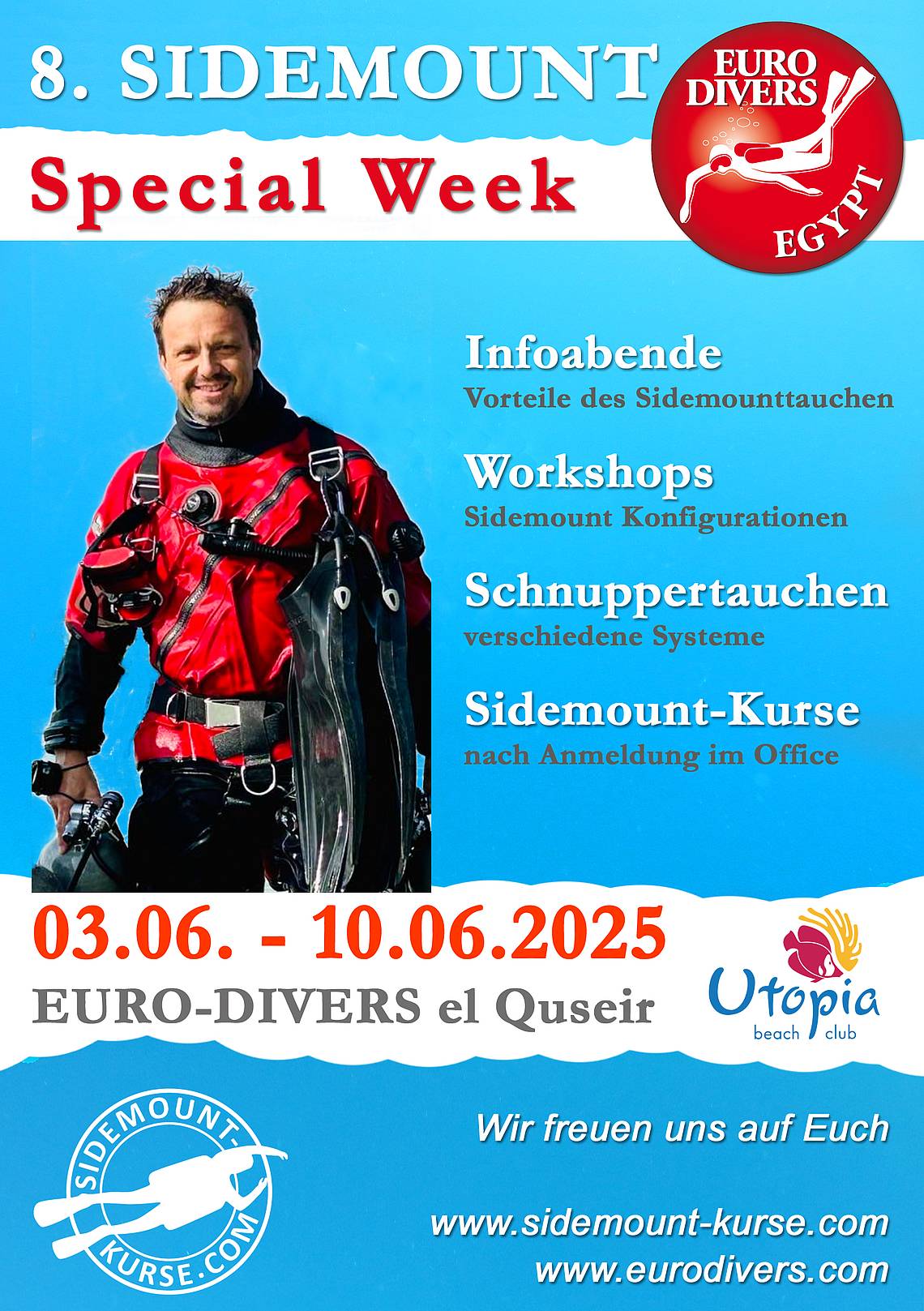 Sidemount Ägypten el Quseir Red Sea Utopia Beach Club Euro Divers